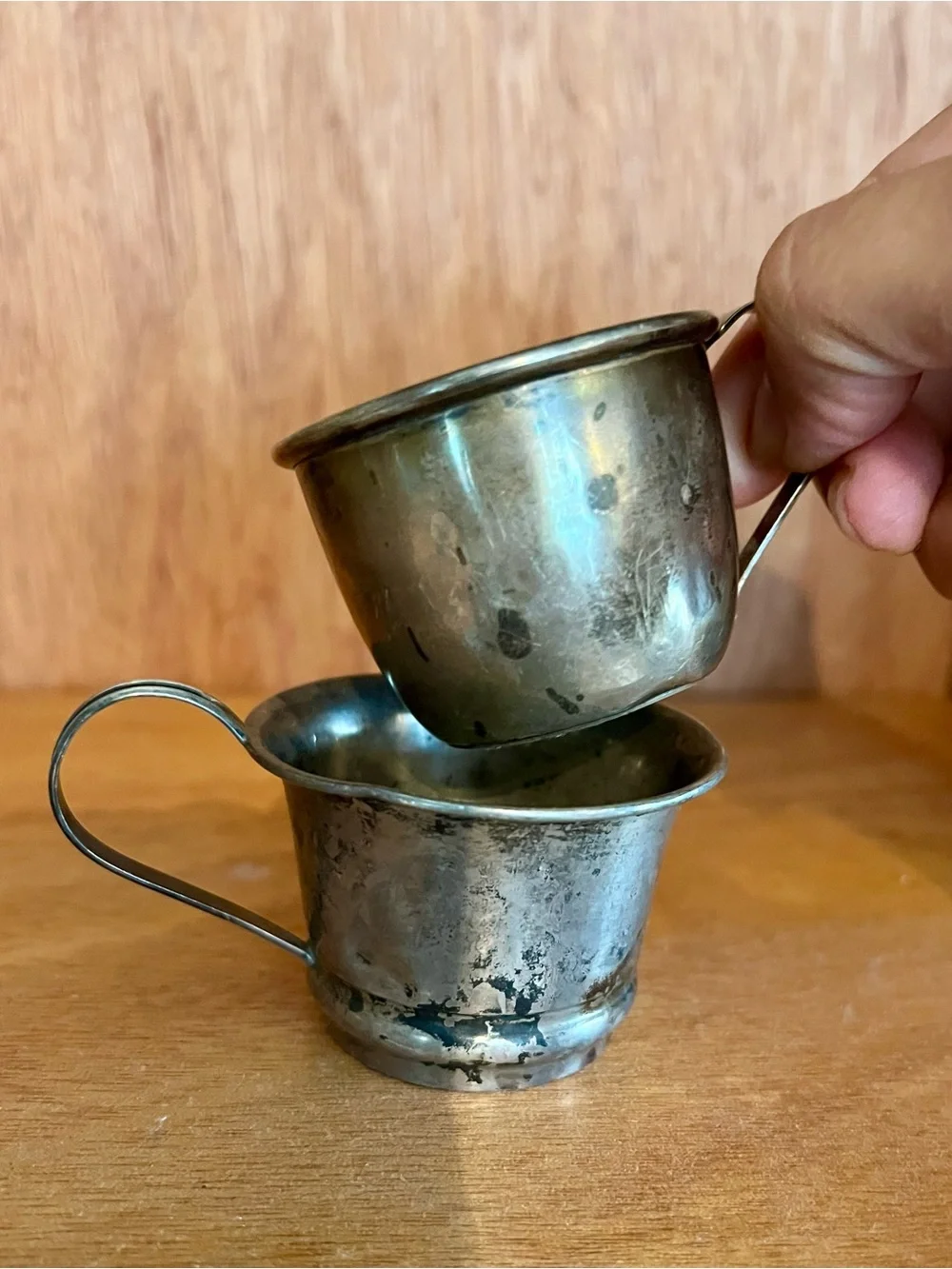 2 Vintage sterling silver baby cup/Teacups